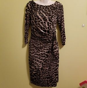 coast animal contrast wrap dress